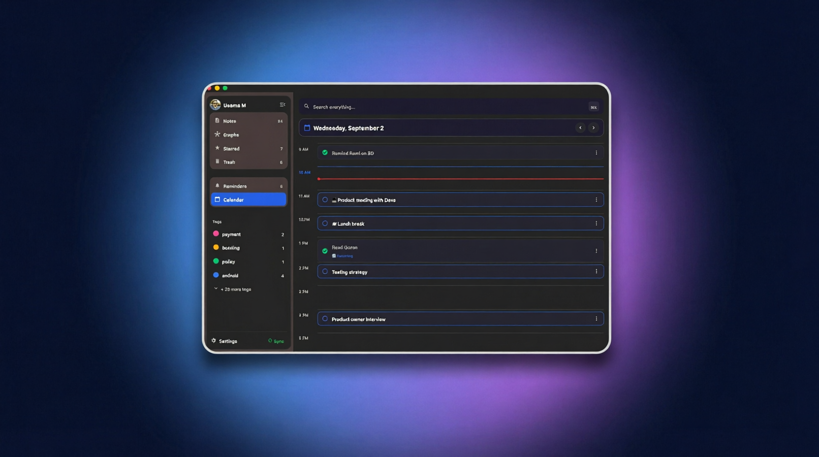 24-hour Timeline Google Calendar Sync