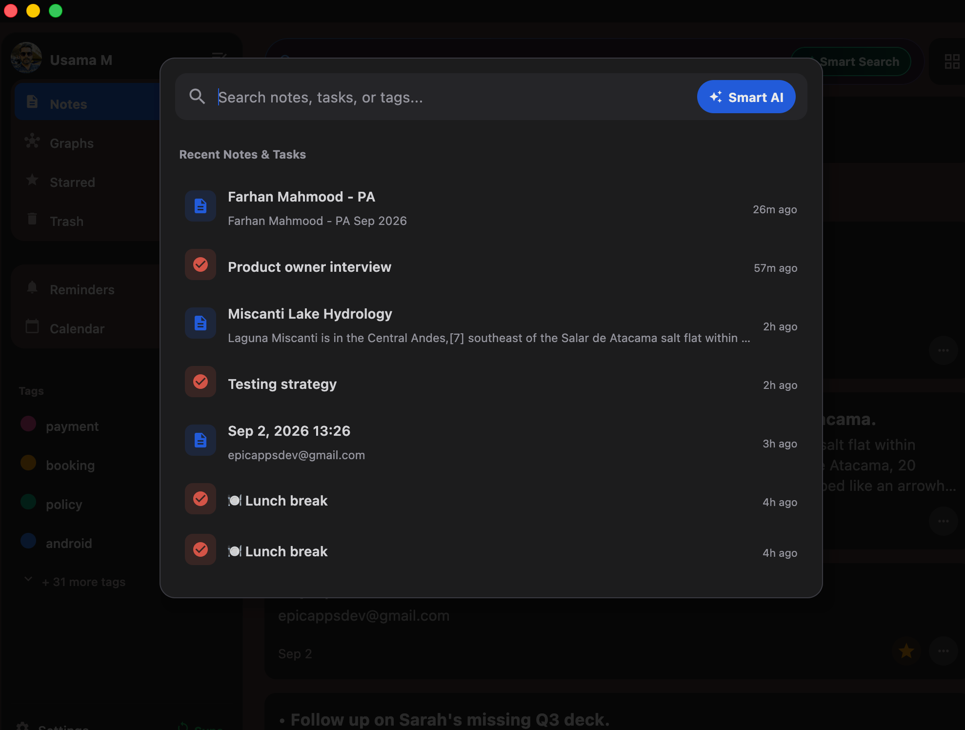 Smart AI Search — find notes by meaning